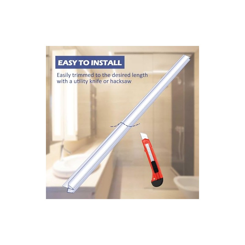 2 Pcs Shower Door Bottom Seal - Clear PVC Water
