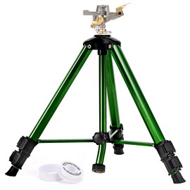 Keten Impact Sprinkler on Tripod Base, Tripod Sprinklers with 360 Degree Large Area Coverage, Extra Tall Heavy Duty Water Sprinklers for Yard/Lawn/Garden