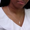 Plain Sterling Silver Cross on 16 Inches Chain