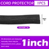 Swpeet 1 Inch 10 ft Black Red PET Expandable Braided