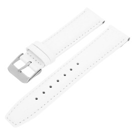 MARCHEL WB Leather Strap Black Blue Brown White Grained Leather Strap, White, Strap.