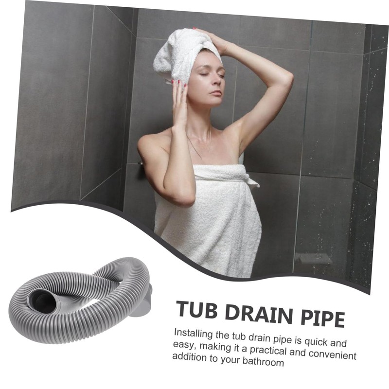 COOLHIYA Flexible Bathtub Drain Pipe Plastic Tub Drain Accessory for