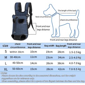 Liyquint Adjustable Portable Pet Carrier Backpack for Small Medium Dogs Cats Puppies - Front Cat Dog Carrier Travel Bag for Hiking Cycling. (M)
