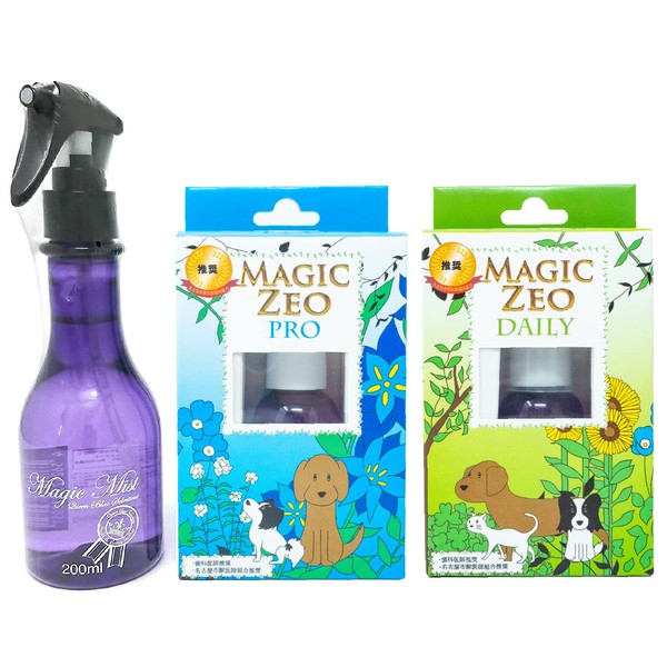 EDOG JAPAN Pet Tartar Countermeasure Toothpaste Set, Magic Zeo Pro, Daily, 1.4 fl oz (40 cc), Magic Mist, 7.8 fl oz (200 cc), 3 Piece Set