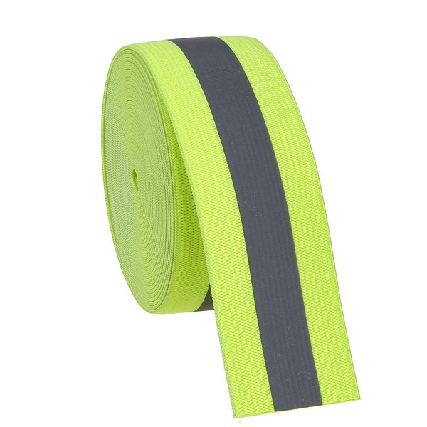 Jocon Safety SF8100 Sew On Florescent Reflective Elastic Tape 2"X118"-Green