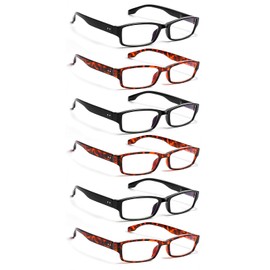NORPERWIS 6 Pack Reading Glasses for Women and Men with Comfort Spring Hinges for Men and Womens Readers (Mix Color-2, 0.75, multiplier_x)