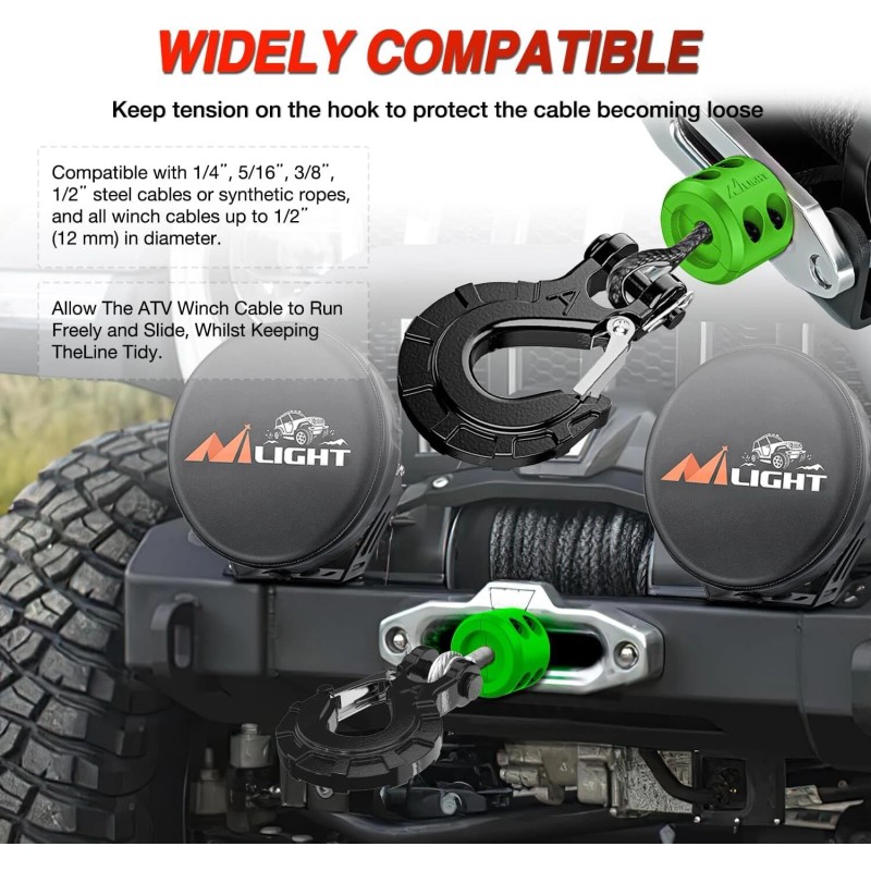 Nilight Winch Stopper for ATV UTV Truck SUV Winch Cable