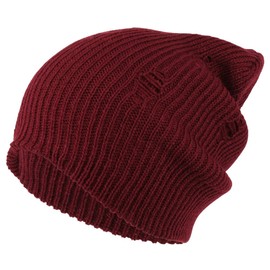 Armycrew Gorro de punto con patrón deshilachado vintage, Cha, Talla única
