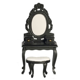 Dollhouse Miniature Single Bedroom Set, 6 pc, Black #T5769