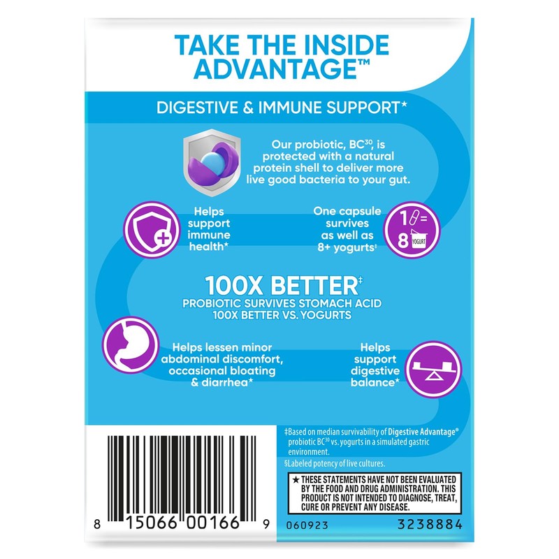 Digestive Advantage Daily Probiotic, 30 Capsules (Pack of 2)