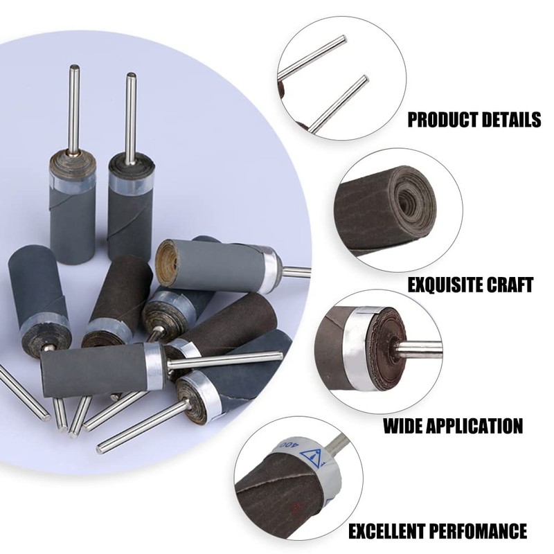 Utoolmart Sandpaper Sticks Cylinder Abrasive Polishing Grinding Mounted Point 2000