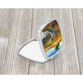 Caroline's Treasures JMK1274SCM Fishing on the bank Compact Mirror Decorative Travel Makeup Mirror for Women Girls Gifts Pocket Makeup Mirror Folding Handheld