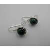 Earrings Noble - Gemstone Malachite - Silver-Plated