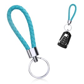 2 Pack Llavero de Cuero Trenzado para Automóvil Llavero con Agarre de Anillo Ajuste Universal Elegante y Original Accesorio Perfecto para Colgarse Ideal para Llaves de Coche Moto Bicicleta y Casa