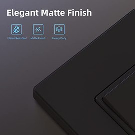 ELEGRP ELEGRP Matte Black Single Pole Decorator Light Switch, 15Amp 120-277V, Paddle Rocker Switch Wall Switch Replacement, Self-Grounding, Residential Grade, w/Wall Plate, UL/CUL (10 Pack)