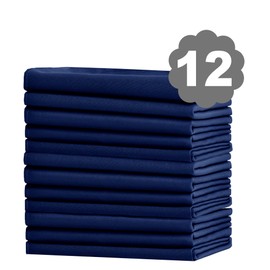XWZO Cloth Napkins 12 Pack 18x18 inches, Washable and Reusable Table Napkins Ideal for Wedding, Party, Hotel, Events and Home Use, Navy Blue