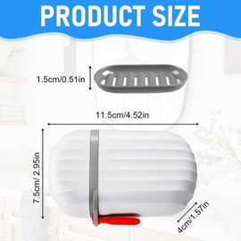 2Pcs Travel Soap Container Soap Holder with Draining Layer,Portable Bar Soap Holder with Lid,Leakproof Travel Soap Container with Draining Layer,Travel Soap Cases Soap Dish Soap Box with Lid, White