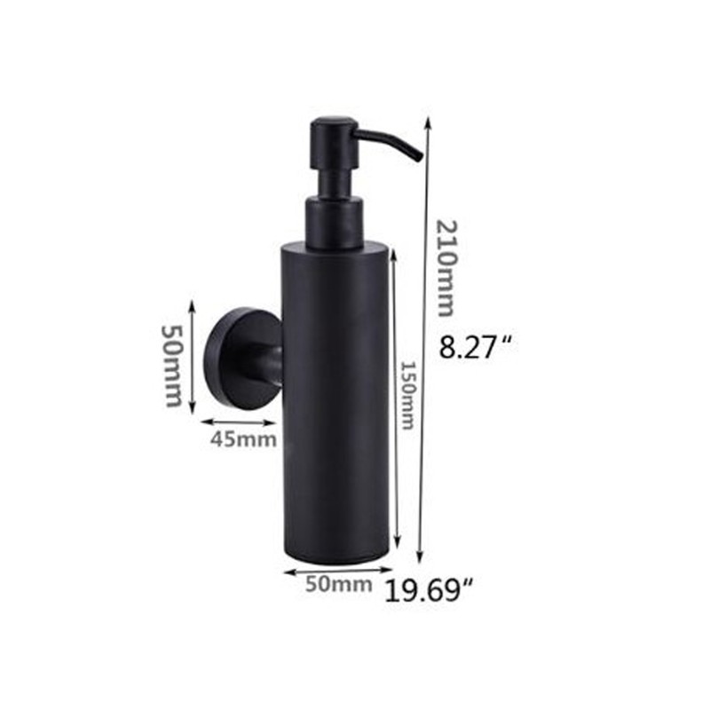 200ml Round Soap Dispenser WallMounted Shampoo Shower Gel Container Bathroom