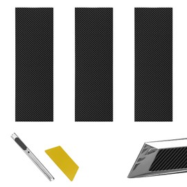 Pleoos 3PCS Emblem Wrap Kit Compatible with Bowtie Logo Wrap Stickers Compatible with Chevy, Cut Your-Own Emblem Overlay DIY Decals(Carbon Fibe Black)