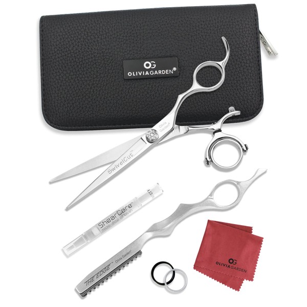 New Olivia Garden SwivelCut Professional Hairdressing Shears Intro Case Deal (6.5")
