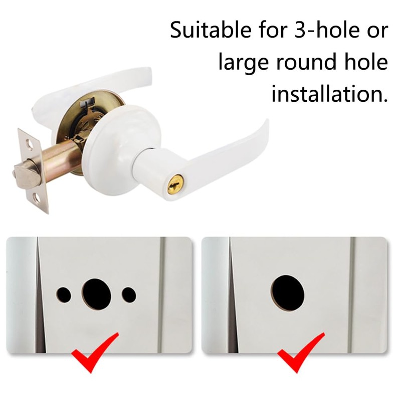 Door Latch with 3 Keys, Stainless Steel Door Lock Knob