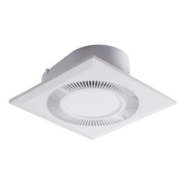 Ventilation Fan with LED Light:Ceiling mount140 CFM 4-inch duct Quiet square combo with 6000K LED. Perfect for home bath office hotel Powerful ventilation bright lighting Easy install 4-inch