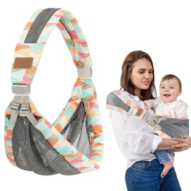 Breathable Mesh Baby Sling Portable Toddler Carrier, Adjustable Baby Sling Carrier Toddler Sling Baby Hip Carrier Baby Holder Baby Side Carrier, Baby Wearing Baby Carry Sling for Baby 3-36 Months