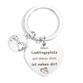 Christmas Gifts Partner Secret Santa Gift Keyring Couple Gifts Christmas Gift For Boyfriend Gifts For Girlfriend Gifts For Couples Anniversary Gift For Him And Her Couples, silver