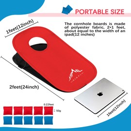 Himal Collapsible Portable Cornhole Game Boards 10 Bean Bags Cornhole Set Tic Tac Toe Game 2 Games on 1 Board (2 x 1-feet)