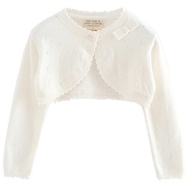 FUPUONE Children's Cardigan, Girls, Bolero Knit, Kindergarten Entrance Ceremony, Formal, Shichi-Go-San, white