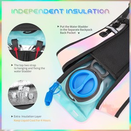 Cofurni Hydration Backpack with 2L Water Bladder, Raves Water Backpack, Lightweight Insulation Hydration Pack for Men and Women, Suitable for Music Festivals, Raves, Hiking, Climbing, Activities