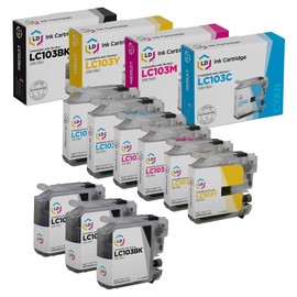 LD Products Compatible Ink Cartridge Replacement for Brother LC103 High Yield (3 Black, 2 Cyan, 2 Magenta, 2 Yellow, 9-Pack)