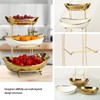 YYW 3 Tier Fruit Bowl for Kitchen Counter, White Gold