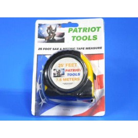 PATRIOT TOOLS SM25 YELLOW HIGH VISIBILITY 25'X1'' SAE & METRIC TAPE MEASURE NEW!