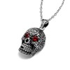 Feilok Hollow Skeleton Gothic Skull Pendant Stainless Steel Necklace for