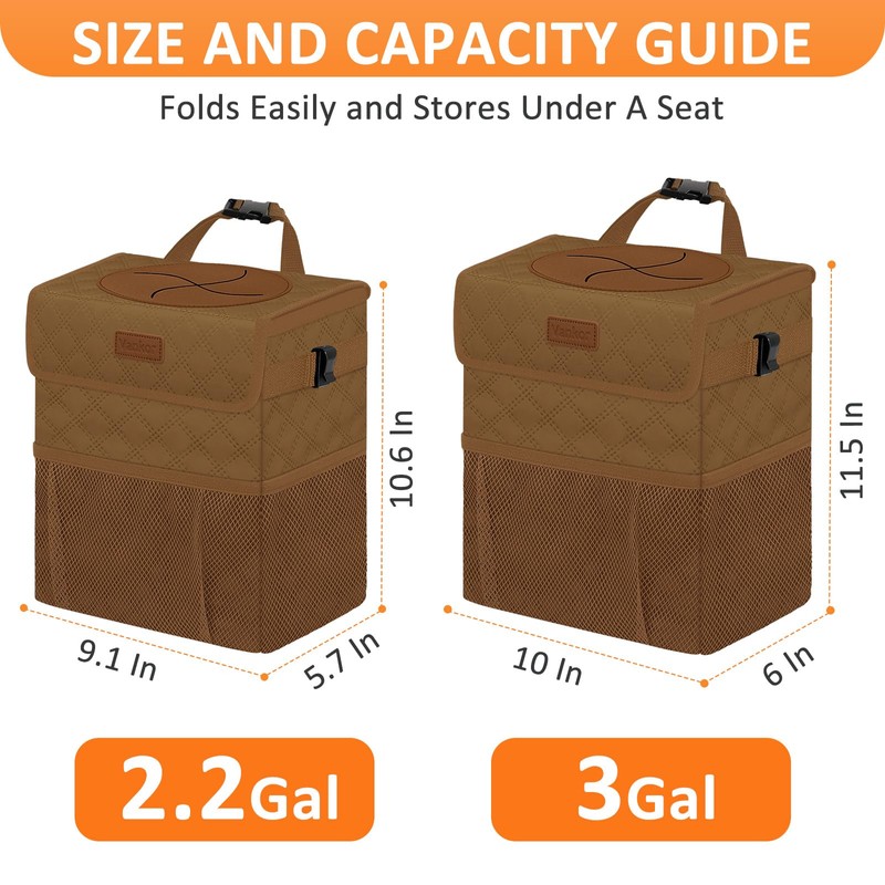 Vankor Car Trash Can for Cute, Bag Bin Hanging Waterproof