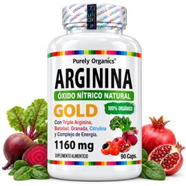 Purely Organics Arginina Gold, L-Arginina, Citrulina y Betabel, 90 Cápsulas