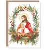 Artery8 Jesus Christ Pine Leaf Holly Wreath Blank For Him