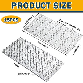 Shimeyao 15 Pcs 4x8 Inch Pronged Truss Mending Plates Galvanized Repair Tie Plates Bracket 1mm Thick Nail Teeth 8mm High for Roofing Wood Trusses Timber Connectors
