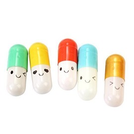 Wetco Message in a Bottle Capsule Letter Cute Love Friendship Half Color Pill, Plastic, Assorted Color - 50 Pcs