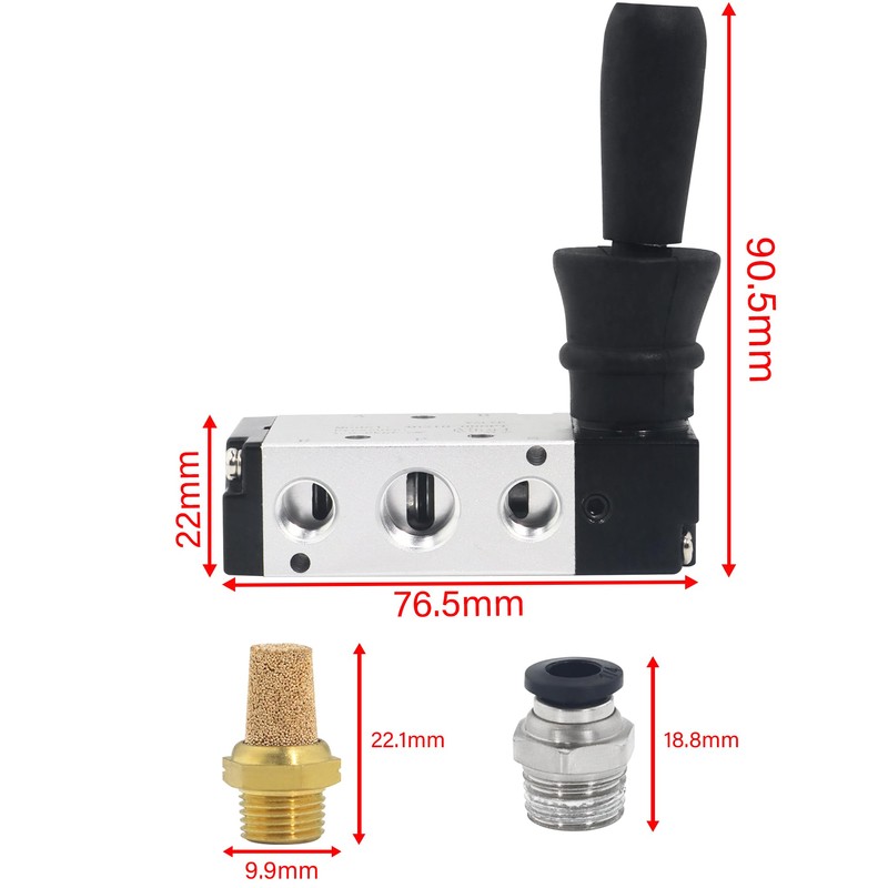GCESSOIRY 1/4" NPT 5 Way 2 Position Air Hand Lever