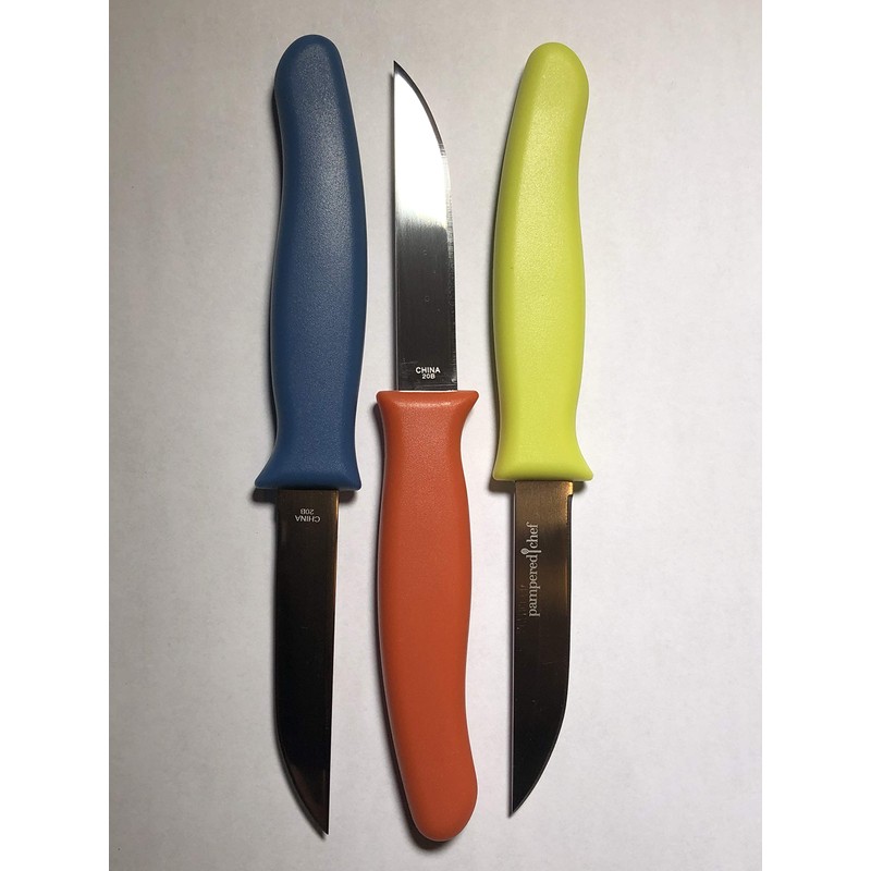 PAMPERED CHEF SET OF #3 KITCHEN PARING KNIFE SET. #