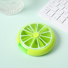 Nutrient pill case rotating lime pill bottle for a week bulkhead 4ea