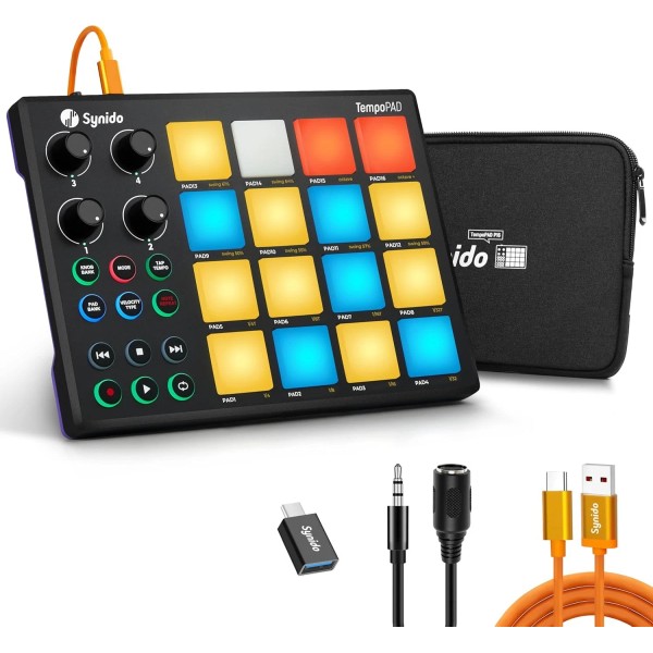 Synido TempoPAD Midi Controller Beat Maker Machine for Music Backlit