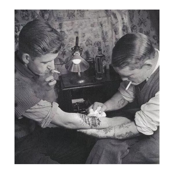 Black and White Photo 1920 Tattoo Artist 8 x 10
