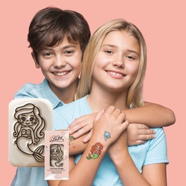 LaDot Ceramic Stamp, Mermaid, Size M, for Children and Adults, Temporary Skin Friendly Tattoos, Tattoo Stamps without Needles for Body and Arm. Many Different Designs Available