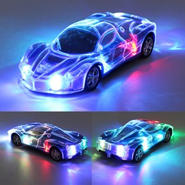 Haktoys Remote Control Sports Car: Radio Control Racing Toy Vehicle with LED Flashing Lights - Great Gift for Kids, Boys and Girls (Blue)
