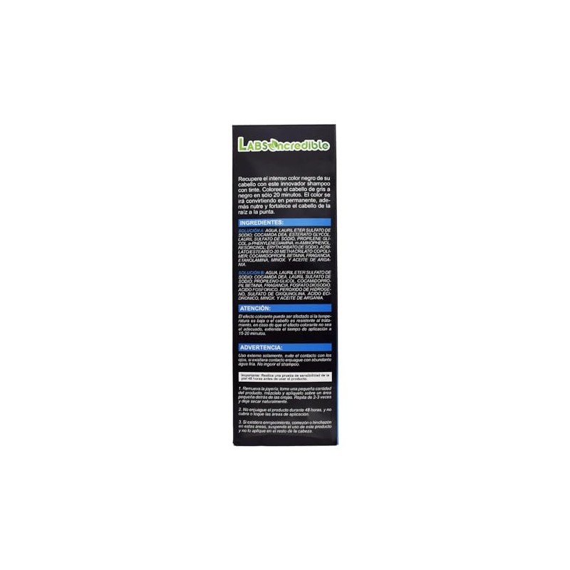 Shampoo Tinte Negro Natural con Argán y Minox, Anticaída, No