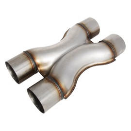 YRAG-PART 2.5 Inch Exhaust X Pipe,Universal Stainless Steel Exhaust X Pipe Exhaust Tip, 2.5" Inlet 12" Long Crossover X Tube