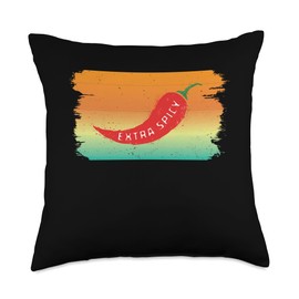 Red Peppers Chili Hot Calabrian Costume. Chili Red Pepper Vintage Chilli Spicy Hot Foods Calabrian Throw Pillow, 18x18, Multicolor